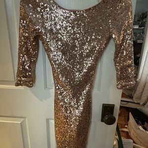 LULUS Love me all the way to champagne dress.